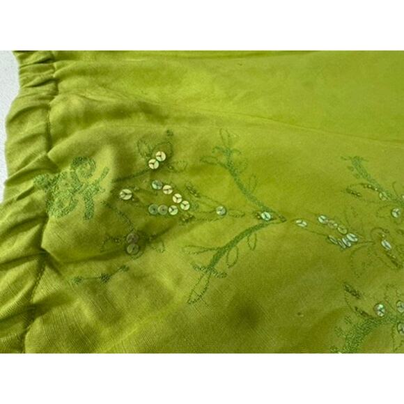 "Sarah Spencer" Linen Embroidered Sequin Skirt Asymmetrical 18W Fairy Whimsical - Picture 5 of 11